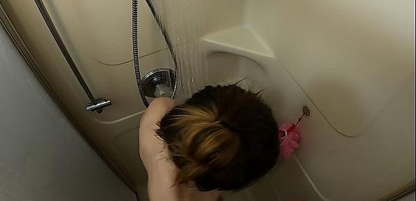  Caught my Dirty slut sister in the shower